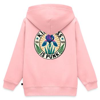 Freundlichkeit ist Punk-Iris-Patch - Kinder Premium Organic Zip Hoodie - Rosa - Hinten - AI Model Kid Female (0cm)