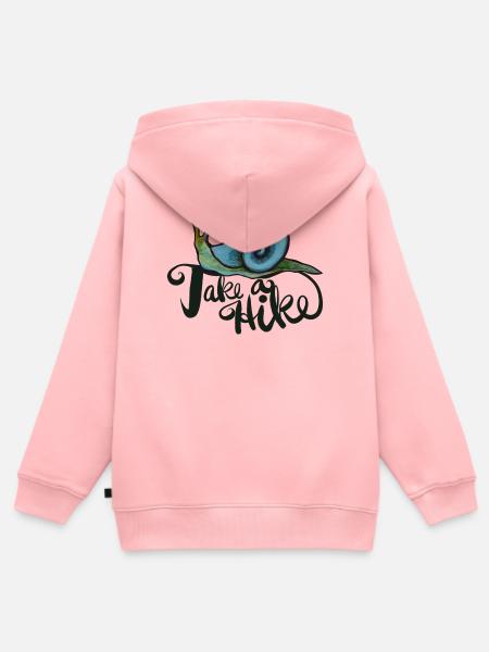 Take a Hike Snail Adventure - Kinder Premium Organic Zip Hoodie - Rosa