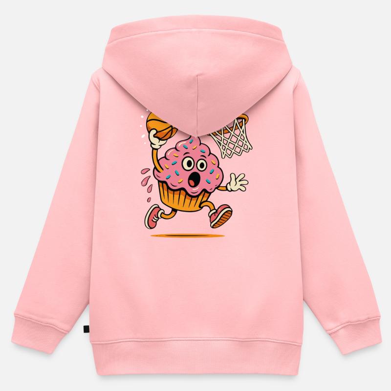 Cupcake Dunkheld - Kinder Premium Organic Zip Hoodie - Rosa