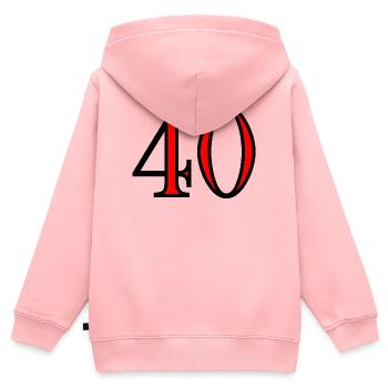 40. 40 YEARS. 40th ANNIVERSARY. 40 YEARS ANNIVERSARY. - Kids Premium Organic Zip-up Hoodie - rose - Back - AI Model Kid Female (0cm)