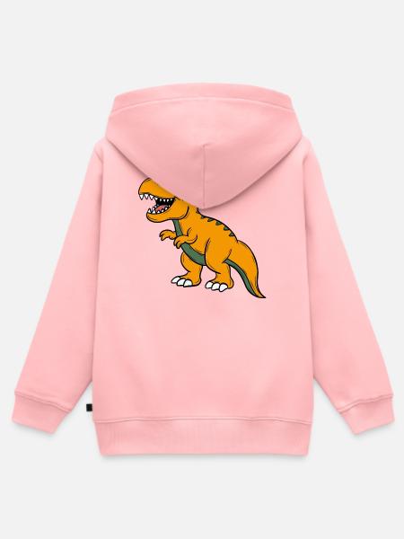 Dino - Kinder Premium Organic Zip Hoodie - Rosa