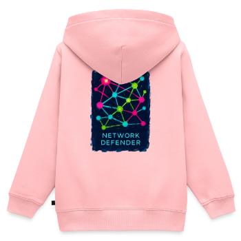 Netzwerk- und Cybersicherheitsverteidiger - Kinder Premium Organic Zip Hoodie - Rosa - Hinten - AI Model Kid Female (0cm)