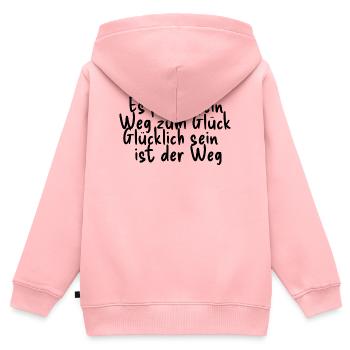 Glück ist der Weg - Kinder Premium Organic Zip Hoodie - Rosa - Hinten - AI Model Kid Female (0cm)