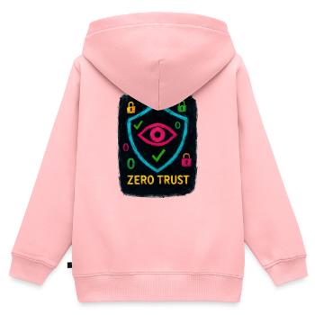 Cybersicherheit: Zero Trust - Kinder Premium Organic Zip Hoodie - Rosa - Hinten - AI Model Kid Female (0cm)
