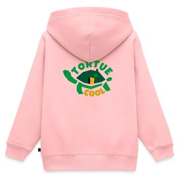 Coole kleine Schildkröte - Kinder Premium Organic Zip Hoodie - Rosa - Hinten - AI Model Kid Female (0cm)