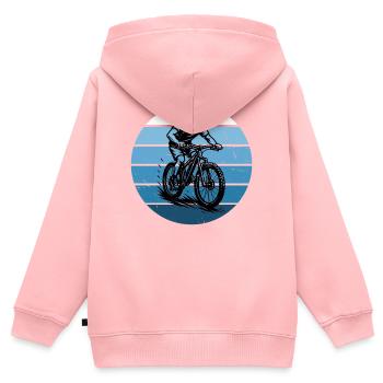 Direkte Mountainbike Aussage - Kinder Premium Organic Zip Hoodie - Rosa - Hinten - AI Model Kid Female (0cm)