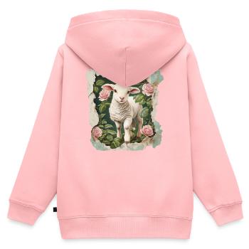 Lamb Vintage - Kids Premium Organic Zip-up Hoodie - rose - Back - AI Model Kid Female (0cm)