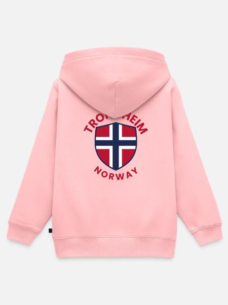 Trondheim-Norwegen-Schild - Kinder Premium Organic Zip Hoodie - Rosa