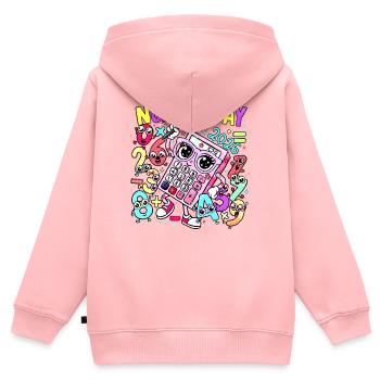 Nummer Tag 2026 Kaleido Rechner - Kinder Premium Organic Zip Hoodie - Rosa - Hinten - AI Model Kid Female (0cm)