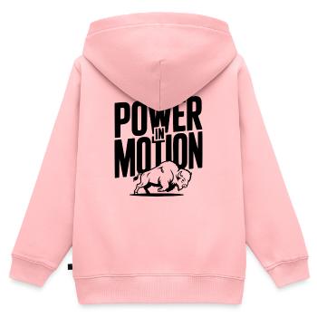 Kraft in Bewegung - Kinder Premium Organic Zip Hoodie - Rosa - Hinten - AI Model Kid Female (0cm)