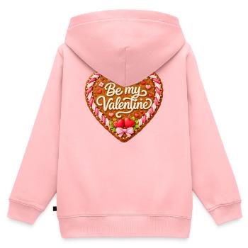 Lebkuchenherz Be my Valentine  - Kinder Premium Organic Zip Hoodie - Rosa - Hinten - AI Model Kid Female (0cm)