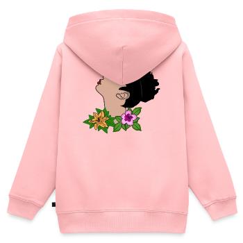 Vector portrait - Kids Premium Organic Zip-up Hoodie - rose - Back - AI Model Kid Female (0cm)