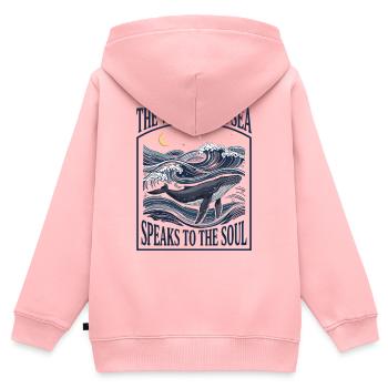 Ästhetischer Wal im Meeresleben – Ozeankunst - Kinder Premium Organic Zip Hoodie - Rosa - Hinten - AI Model Kid Female (0cm)