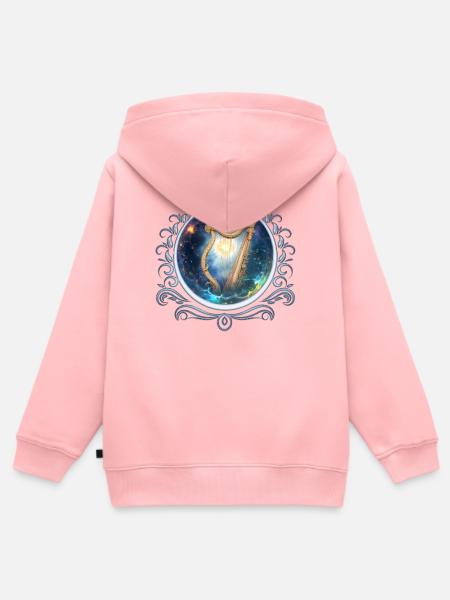 Sky Harp im Stellaren Strudel - Kinder Premium Organic Zip Hoodie - Rosa