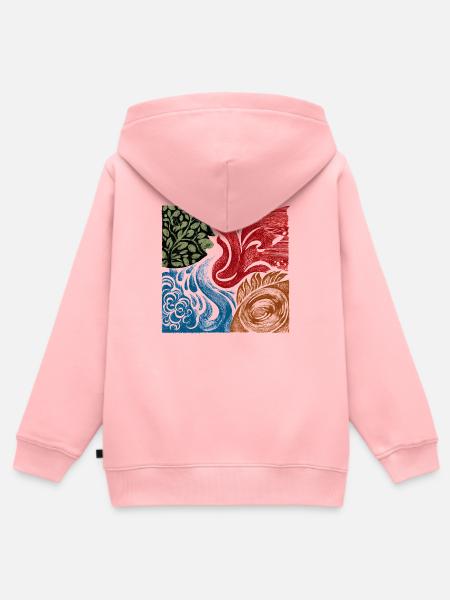 Vier Elemente Natur Grafik Spirituell - Kinder Premium Organic Zip Hoodie - Rosa