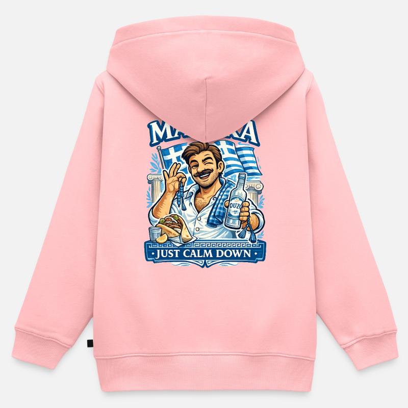 Malaka - Sweat Premium à capuche zippé enfant bio - rose
