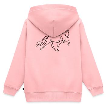Islandpferd Oneliner im Tölt  - Kinder Premium Organic Zip Hoodie - Rosa - Hinten - AI Model Kid Female (0cm)