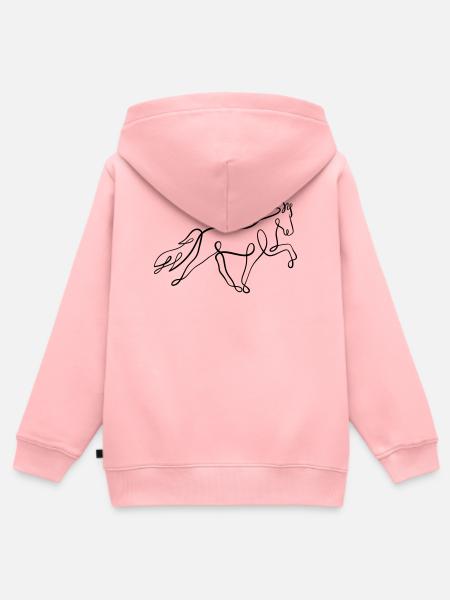 Islandpferd Oneliner im Tölt  - Kinder Premium Organic Zip Hoodie - Rosa