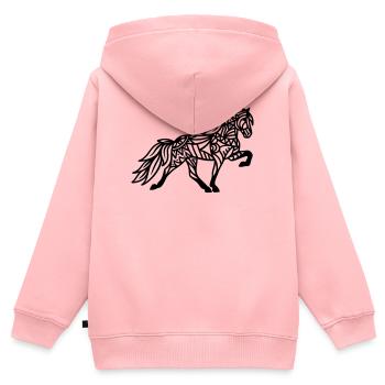 Mandala Tölter - Kinder Premium Organic Zip Hoodie - Rosa - Hinten - AI Model Kid Female (0cm)