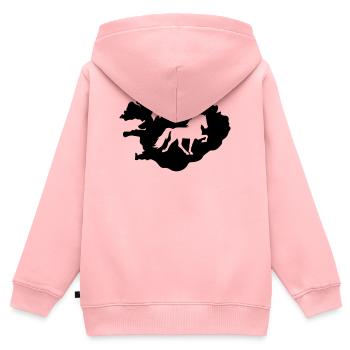 Tölter Island - Kinder Premium Organic Zip Hoodie - Rosa - Hinten - AI Model Kid Female (0cm)