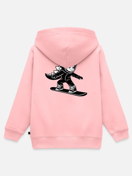 Snowboard Dragon Boy - Kinder Premium Organic Zip Hoodie - Rosa