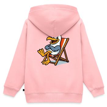 Lounge-Seemöwe am Strand - Kinder Premium Organic Zip Hoodie - Rosa - Hinten - AI Model Kid Female (0cm)