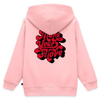 Make Your Love Retro Script - Kinder Premium Organic Zip Hoodie - Rosa - Hinten - AI Model Kid Female (0cm)