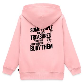 Manche Menschen sind solche Schätze - Kinder Premium Organic Zip Hoodie - Rosa - Hinten - AI Model Kid Female (0cm)