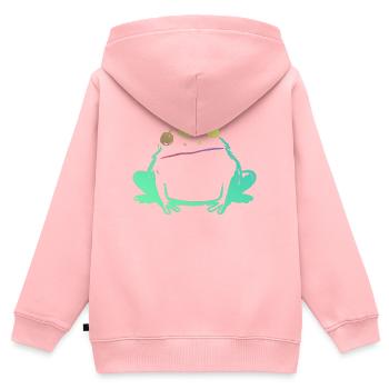 Frog King and Neon Crown - Kids Premium Organic Zip-up Hoodie - rose - Back - AI Model Kid Female (0cm)