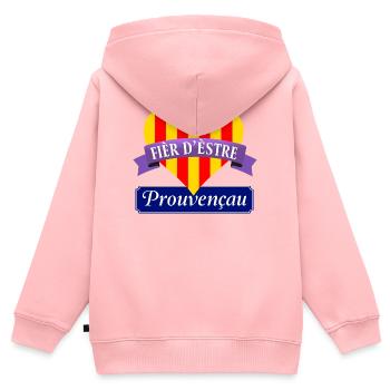 Provinz-Fier - Kinder Premium Organic Zip Hoodie - Rosa - Hinten - AI Model Kid Female (0cm)