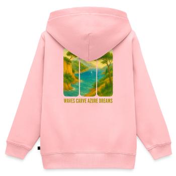 Meereslandschaft - Kinder Premium Organic Zip Hoodie - Rosa - Hinten - AI Model Kid Female (0cm)