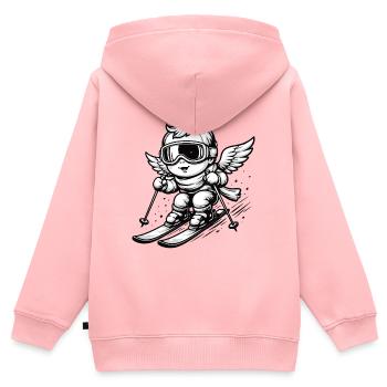 Cooler Engel auf Skiern mit Schutzbrille  - Kinder Premium Organic Zip Hoodie - Rosa - Hinten - AI Model Kid Female (0cm)