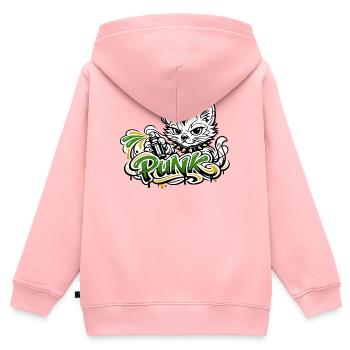 Punkkatz Graffiti Mohawk - Sweat Premium à capuche zippé enfant bio - rose - Dos - AI Model Kid Female (0cm)