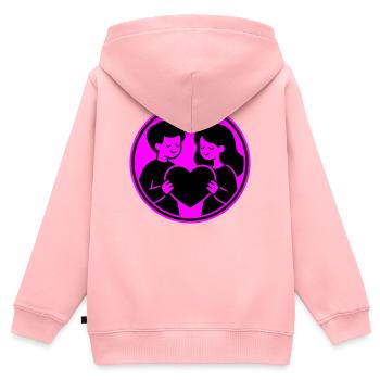 Relation de couple - Sweat Premium à capuche zippé enfant bio - rose - Dos - AI Model Kid Female (0cm)