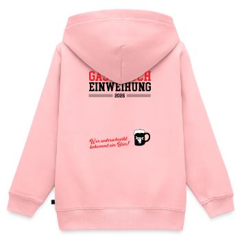Gästebuch Einweihung 2026 Neue Wohnung Geschäft - Kinder Premium Organic Zip Hoodie - Rosa - Hinten - AI Model Kid Female (0cm)