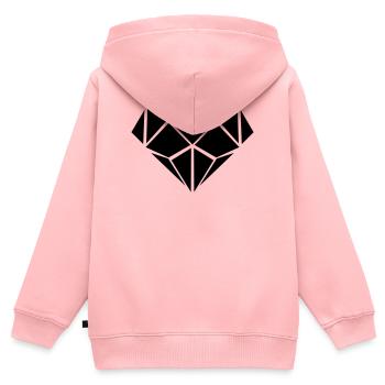Diamant - Kinder Premium Organic Zip Hoodie - Rosa - Hinten - AI Model Kid Female (0cm)