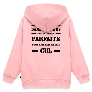 Jalousie  - Sweat Premium à capuche zippé enfant bio - rose - Dos - AI Model Kid Female (0cm)
