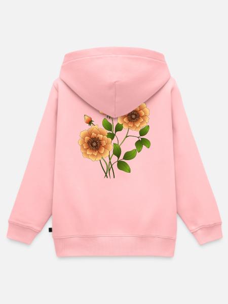 Blumen - Kinder Premium Organic Zip Hoodie - Rosa