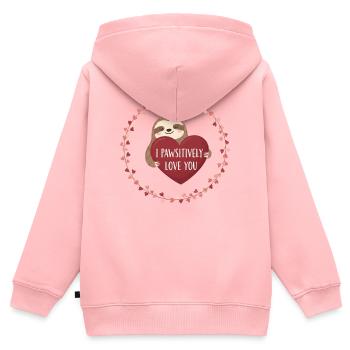 I Pawsitively Love You - Kinder Premium Organic Zip Hoodie - Rosa - Hinten - AI Model Kid Female (0cm)