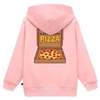Relationship Status Pizza - Anti Valentine Gift - Kinder Premium Organic Zip Hoodie - Rosa - Hinten - AI Model Kid Female (0cm)