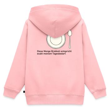 Valeur quotidienne du brocoli - Sweat Premium à capuche zippé enfant bio - rose - Dos - AI Model Kid Female (0cm)
