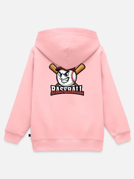 Baseball-Maskottchen - Kinder Premium Organic Zip Hoodie - Rosa