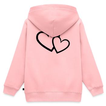Valentinstag Schwarzes Herz, Valentinstag - Kinder Premium Organic Zip Hoodie - Rosa - Hinten - AI Model Kid Female (0cm)