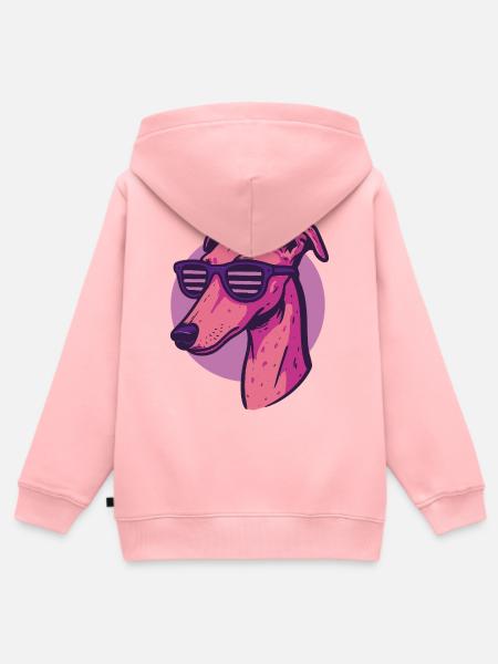 Windhund, Galgo - Kinder Premium Organic Zip Hoodie - Rosa