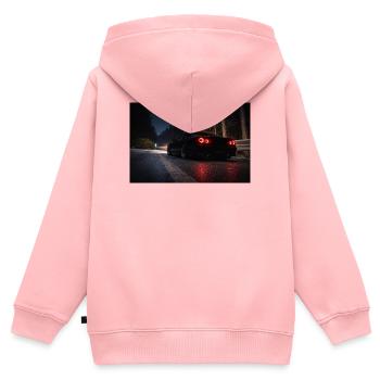 Nachtsportwagen auf der Straße - Kinder Premium Organic Zip Hoodie - Rosa - Hinten - AI Model Kid Female (0cm)