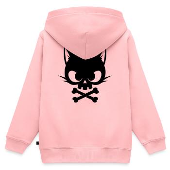 Katzen-Schädel mit Knochen | Gothic Cute Icon - Kinder Premium Organic Zip Hoodie - Rosa - Hinten - AI Model Kid Female (0cm)