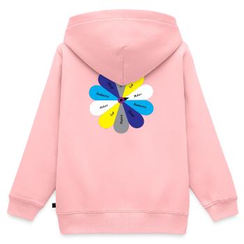 Ein einfaches Leben, entspannen, fantasieren, essen, schlafen - Kinder Premium Organic Zip Hoodie - Rosa - Hinten - AI Model Kid Female (0cm)