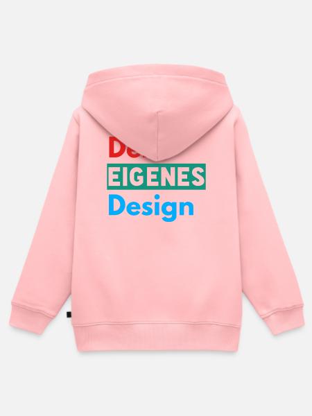 Dein Eigenes Design - Kinder Premium Organic Zip Hoodie - Rosa