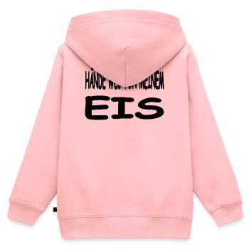 Eis - Kinder Premium Organic Zip Hoodie - Rosa - Hinten - AI Model Kid Female (0cm)
