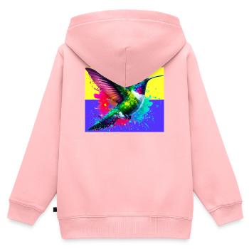 Kolibri - Kinder Premium Organic Zip Hoodie - Rosa - Hinten - AI Model Kid Female (0cm)